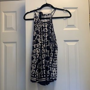 Navy and White Crown and Ivy halter top